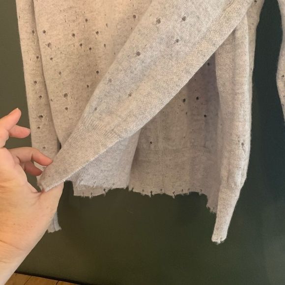 [27 Miles] Gray Knit Distressed Sweater - Size XS - Picture 2 of 4